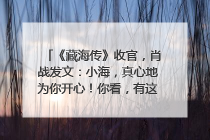 《藏海传》收官，肖战发文：小海，真心地为你开心！你看，有这么多人懂你！