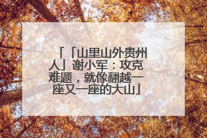 「山里山外贵州人」谢小军：攻克难题，就像翻越一座又一座的大山