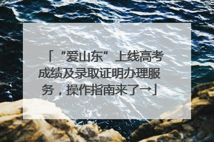 “爱山东”上线高考成绩及录取证明办理服务，操作指南来了→