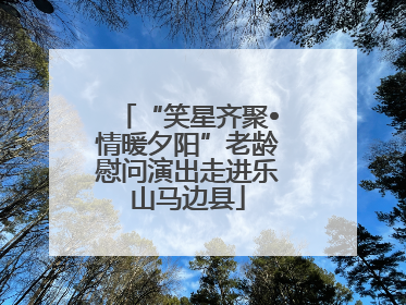 “笑星齐聚•情暖夕阳”老龄慰问演出走进乐山马边县