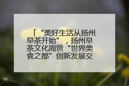 “美好生活从扬州早茶开始”，扬州早茶文化周暨“世界美食之都”创新发展交流活动启幕