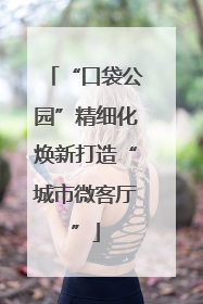 “口袋公园”精细化焕新打造“城市微客厅”