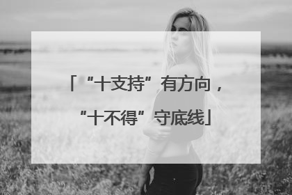 “十支持”有方向，“十不得”守底线