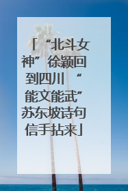 “北斗女神”徐颖回到四川 “能文能武”苏东坡诗句信手拈来