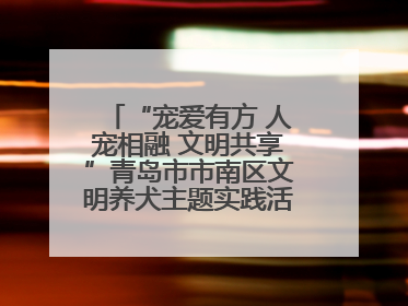 “宠爱有方 人宠相融 文明共享”青岛市市南区文明养犬主题实践活动举办