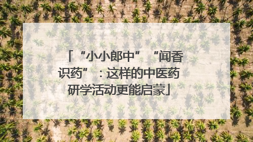 “小小郎中”“闻香识药”：这样的中医药研学活动更能启蒙