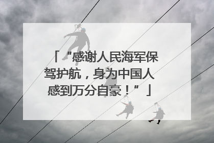 “感谢人民海军保驾护航，身为中国人感到万分自豪！”