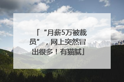“月薪5万被裁员”，网上突然冒出很多！有猫腻