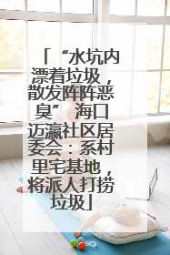 “水坑内漂着垃圾，散发阵阵恶臭” 海口迈瀛社区居委会：系村里宅基地，将派人打捞垃圾