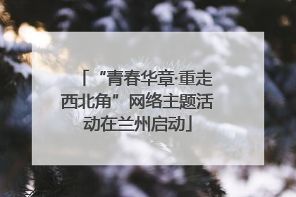 “青春华章·重走西北角”网络主题活动在兰州启动
