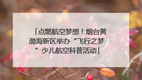 点燃航空梦想！烟台黄渤海新区举办“飞行之梦”少儿航空科普活动