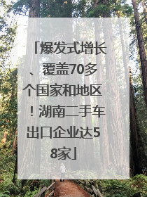爆发式增长、覆盖70多个国家和地区！湖南二手车出口企业达58家