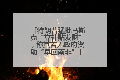特朗普猛批马斯克“靠补贴发财”，称其若无政府资助“早回南非”