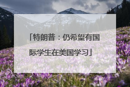 特朗普：仍希望有国际学生在美国学习