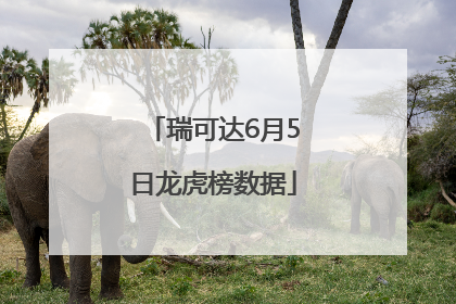 瑞可达6月5日龙虎榜数据