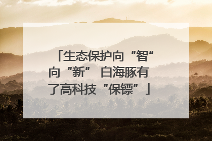 生态保护向“智”向“新” 白海豚有了高科技“保镖”