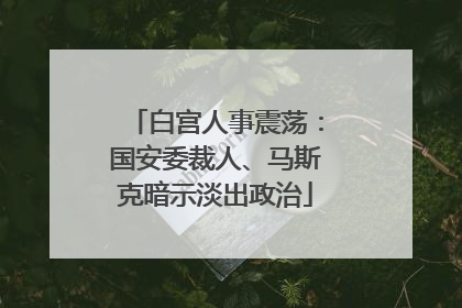 白宫人事震荡：国安委裁人、马斯克暗示淡出政治