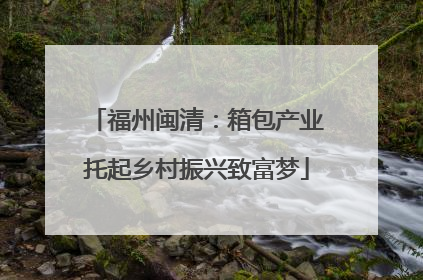福州闽清：箱包产业托起乡村振兴致富梦