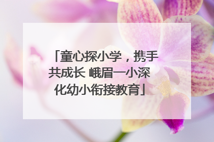 童心探小学，携手共成长 峨眉一小深化幼小衔接教育