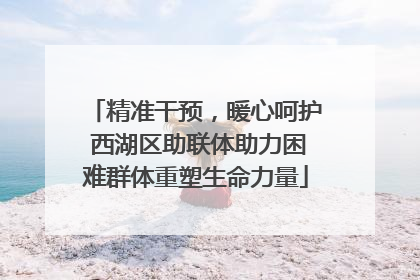 精准干预，暖心呵护 西湖区助联体助力困难群体重塑生命力量
