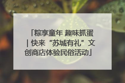 粽享童年 趣味抓蛋｜快来“苏城有礼”文创商店体验民俗活动