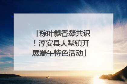 粽叶飘香凝共识！淳安县大墅镇开展端午特色活动