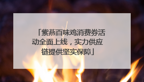紫燕百味鸡消费券活动全面上线，实力供应链提供坚实保障