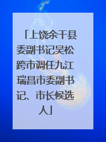 上饶余干县委副书记吴松跨市调任九江瑞昌市委副书记、市长候选人
