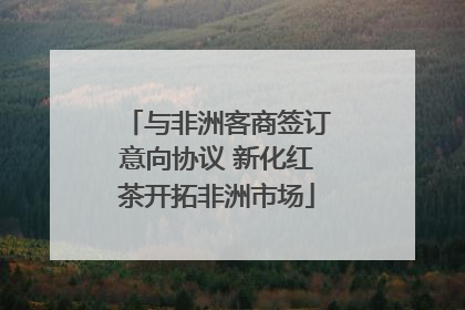 与非洲客商签订意向协议 新化红茶开拓非洲市场