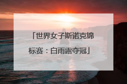 世界女子斯诺克锦标赛：白雨露夺冠