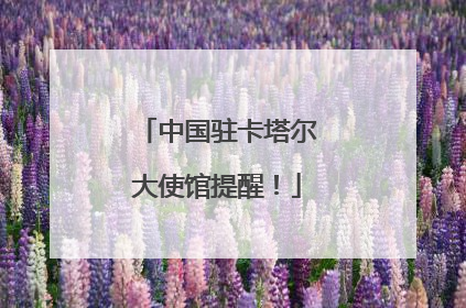 中国驻卡塔尔大使馆提醒！