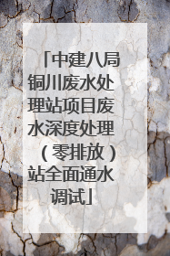 中建八局铜川废水处理站项目废水深度处理（零排放）站全面通水调试