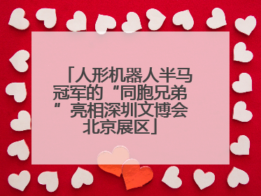 人形机器人半马冠军的“同胞兄弟”亮相深圳文博会北京展区