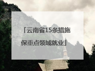 云南省15条措施保重点领域就业