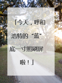 今天，呼和浩特的“蓝”底一寸照刷屏啦！