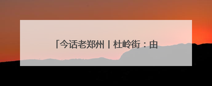 今话老郑州丨杜岭街：由村落得名，因方鼎惊世