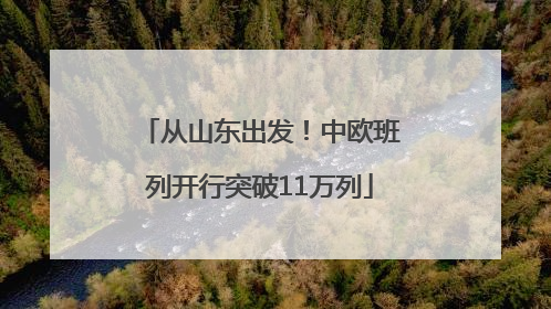 从山东出发！中欧班列开行突破11万列