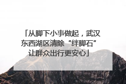 从脚下小事做起，武汉东西湖区清除“绊脚石”让群众出行更安心