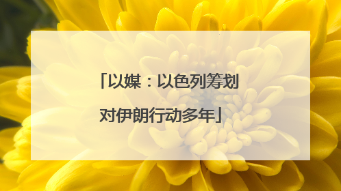 以媒：以色列筹划对伊朗行动多年
