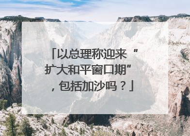 以总理称迎来“扩大和平窗口期”，包括加沙吗？