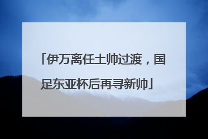 伊万离任土帅过渡，国足东亚杯后再寻新帅