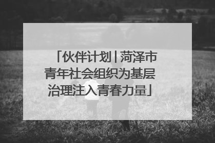 伙伴计划│菏泽市青年社会组织为基层治理注入青春力量