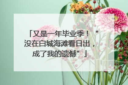 又是一年毕业季！“没在白城海滩看日出，成了我的遗憾”
