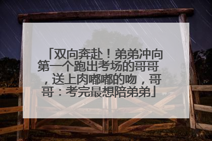 双向奔赴！弟弟冲向第一个跑出考场的哥哥，送上肉嘟嘟的吻，哥哥：考完最想陪弟弟