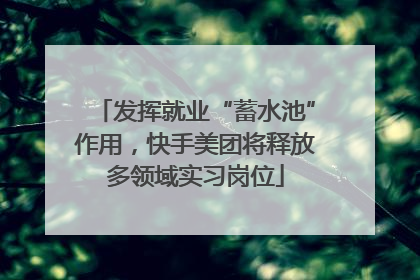 发挥就业“蓄水池”作用，快手美团将释放多领域实习岗位