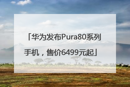 华为发布Pura80系列手机，售价6499元起