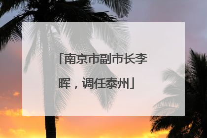 南京市副市长李晖，调任泰州