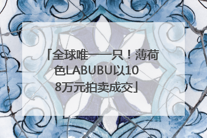 全球唯一一只！薄荷色LABUBU以108万元拍卖成交
