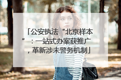 公安执法“北京样本”：一站式办案获推广，革新涉未警务机制