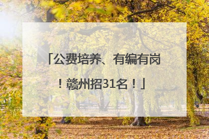 公费培养、有编有岗！赣州招31名！